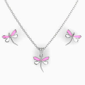925 Sterling Silver Butterfly Baby Pendant & Earrings by Krysaliis
 Gift Boxed